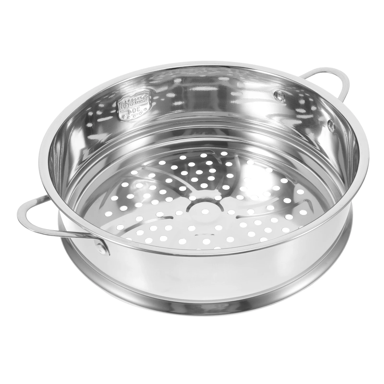

Stainless Steel Steamer Grid 22cm Eco Friendly Handles Food Basket Kitchen Cookware Dumpling Buns Multi Vent Hole Evenly