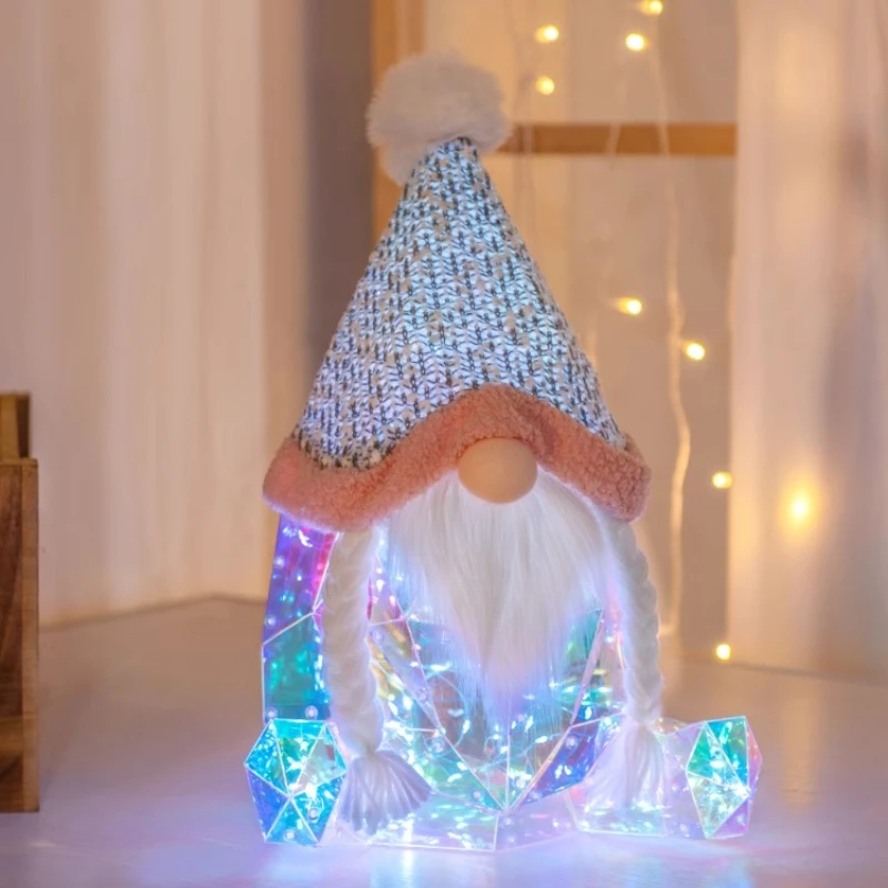 

‌LED Glowing Santa Claus Festive Christmas Ornament for Shop Window Display Figurine Perfect Holiday Gift Home Living Room Decor