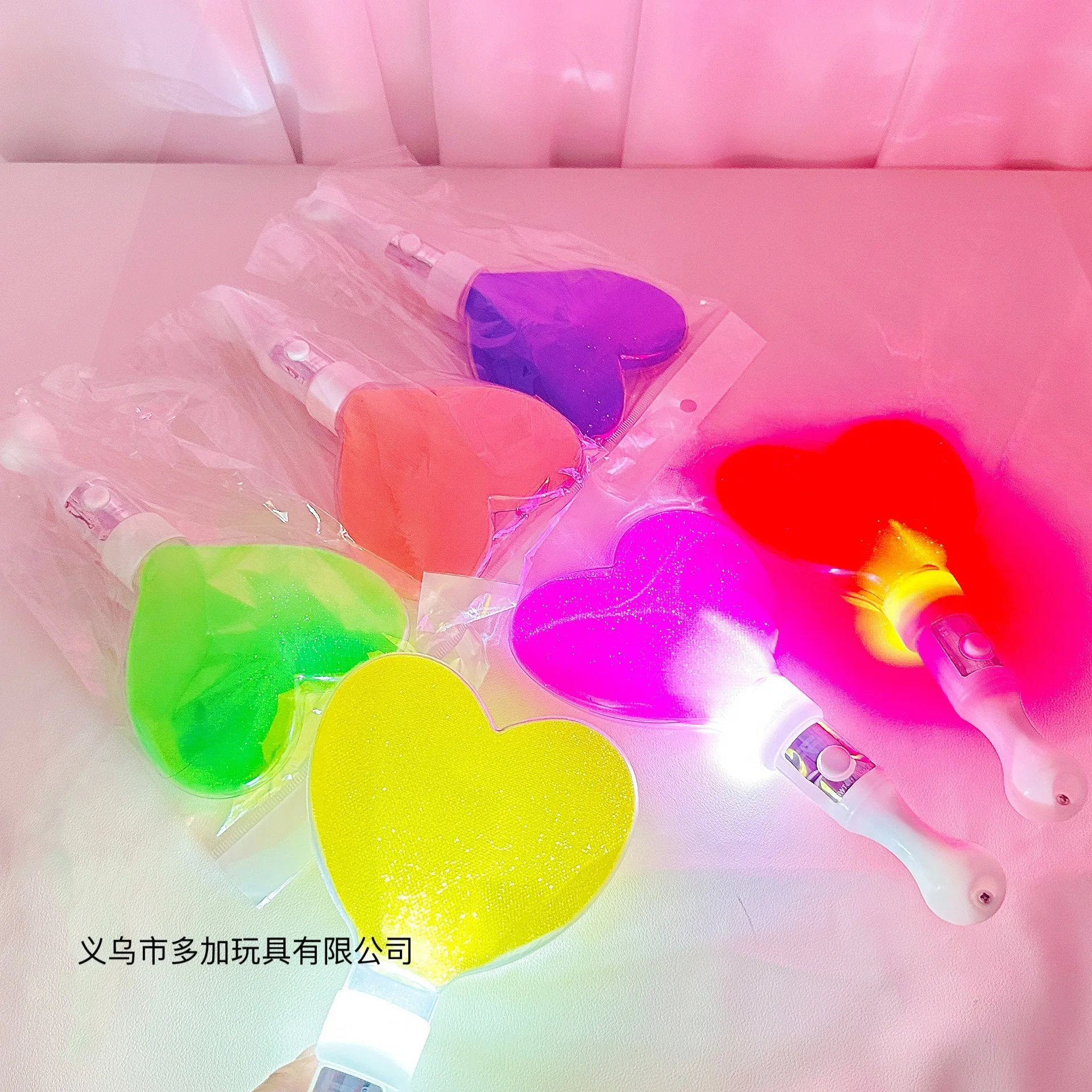 Creative Glowing Stick Glitter Stars / Love Heart Glitter Wand Concert Birthday Party Accessories Props Cute Glowing Toys