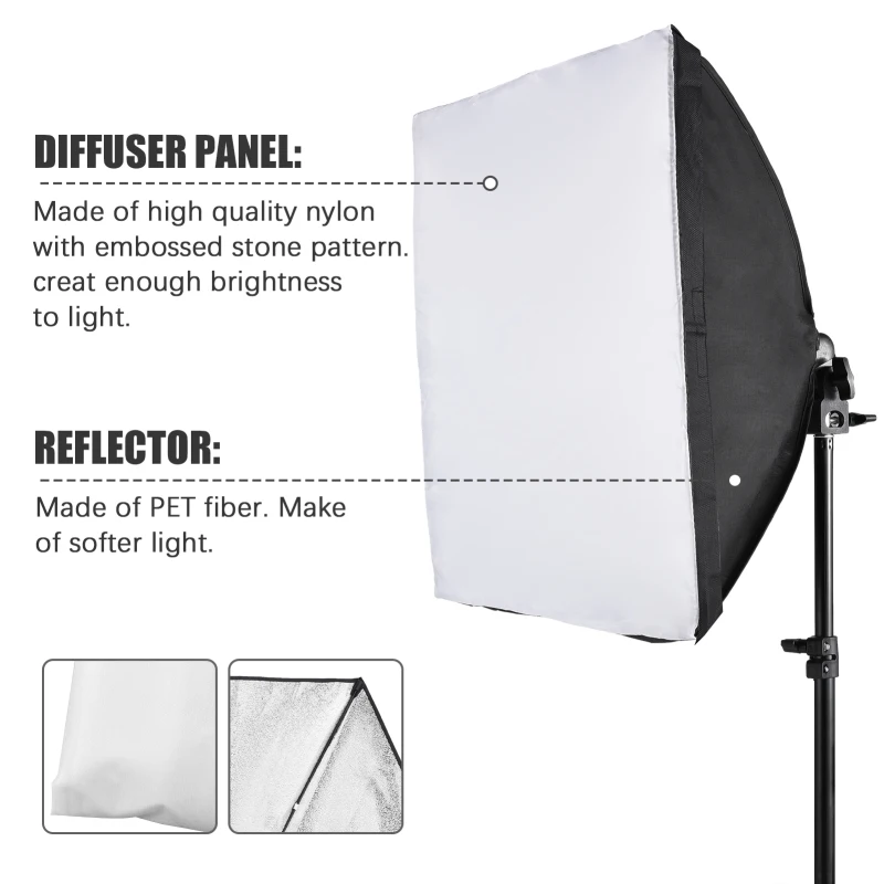 Andoer Studio Photography Light Kit Softbox Lighting Set Including Bi-color LED Light for Photo Live Streaming Video Recording