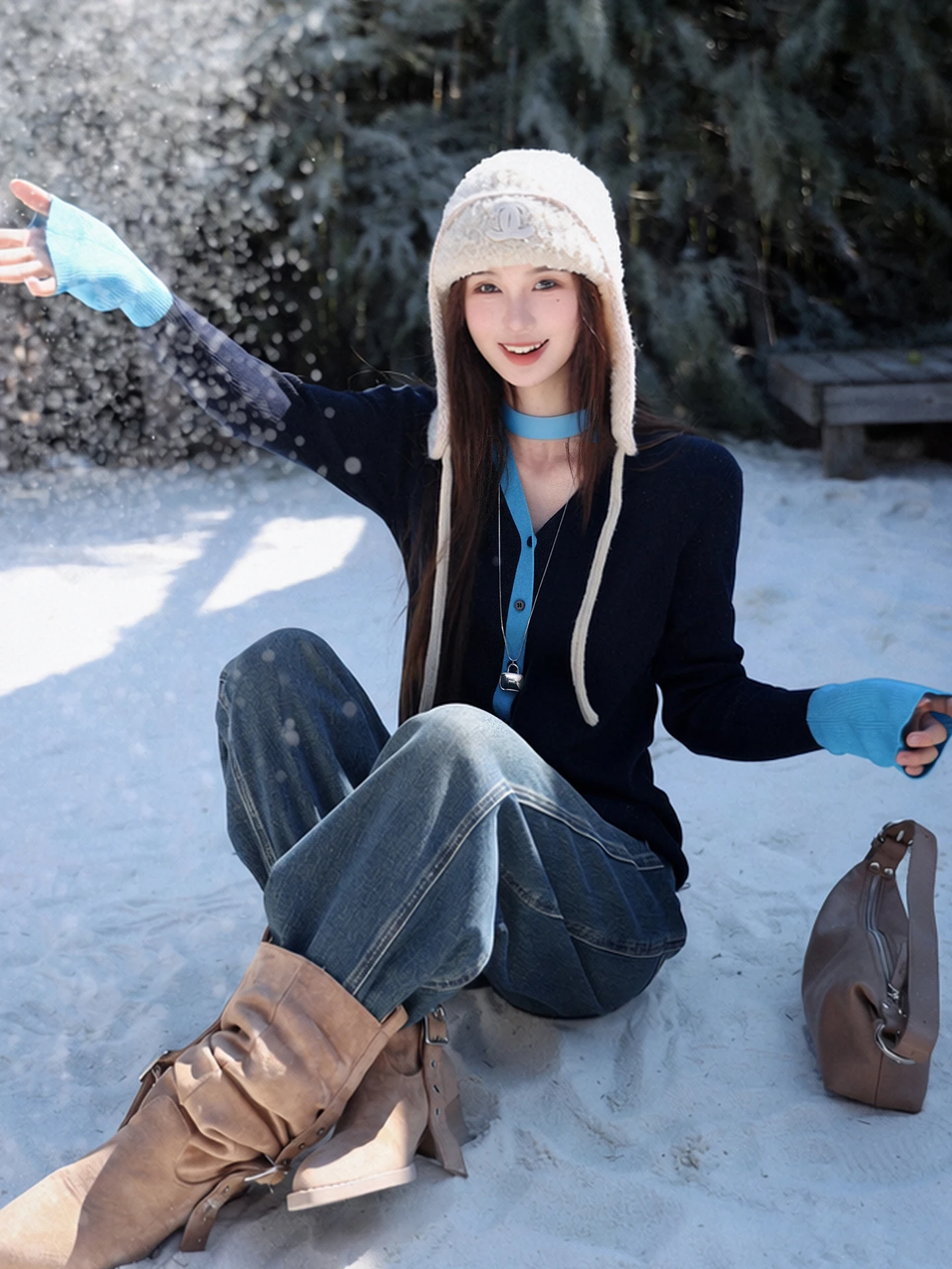 

Mery Berry Mature Women's Knitted Long Sve Cardigan Wool Blend Color Blo Sa Casual Sle V Ne Single Wear Autumn Coat