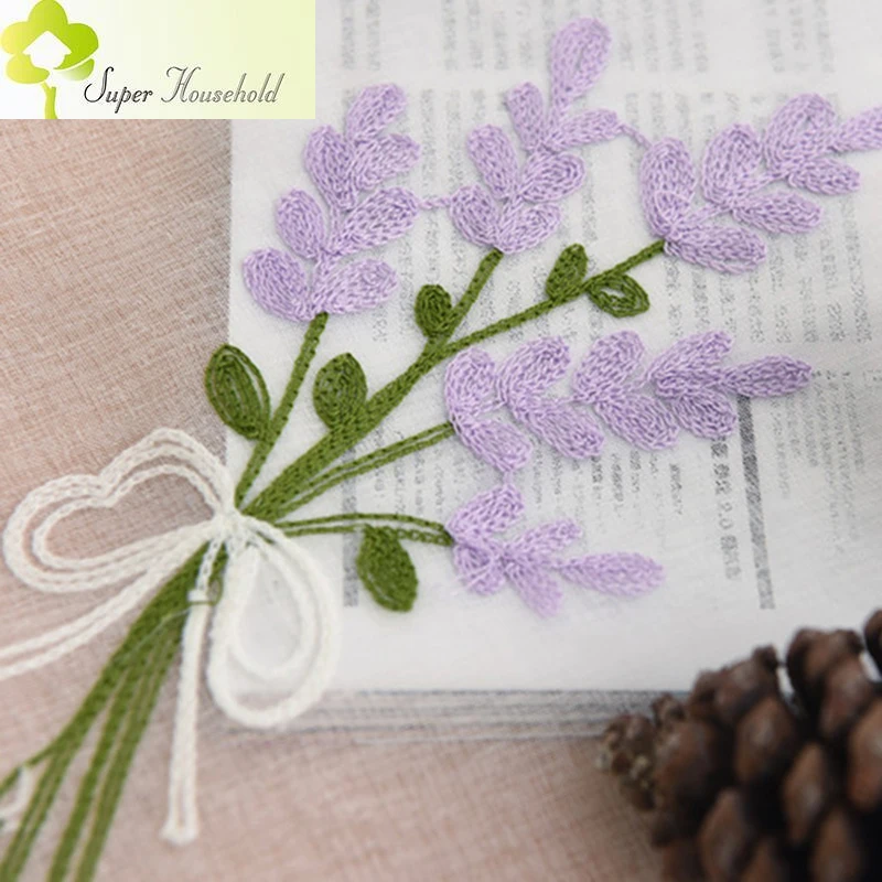 Purple Embroidered Lavender Sheer Curtains for Living Room Tulle Linen Curtains Window Screen for Children Girls Bedroom