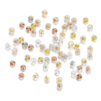 20pcs Silicone Rubber Ear Back Stoppers Copper Ring Hamburger Ear Plugs For DIY Jewelry Making DIY Earring Accessories