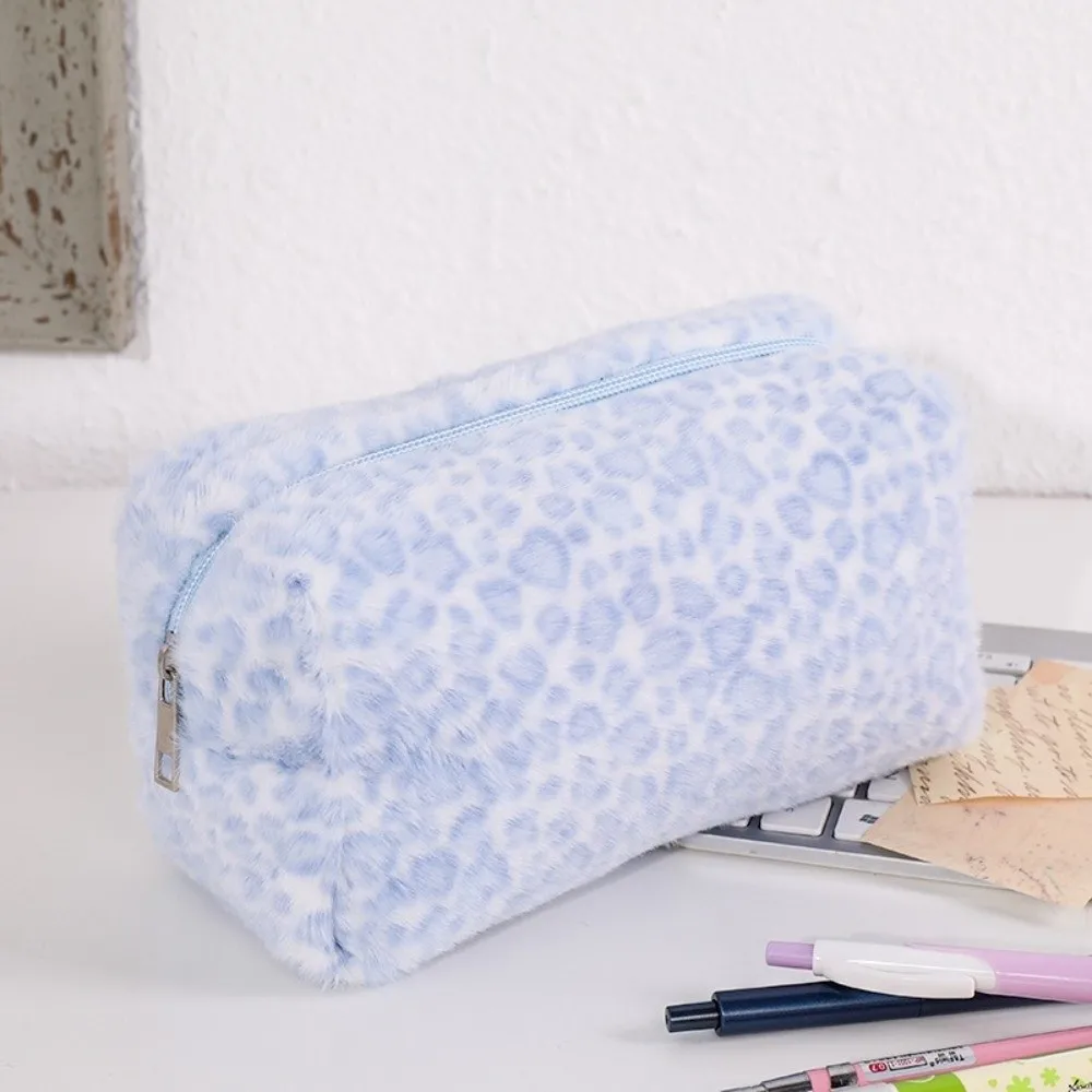 Durable Large Capacity Leopard Print Makeup Bag With Zipper Cosmetic Bag Portable Soft Toiletry Organizer Women