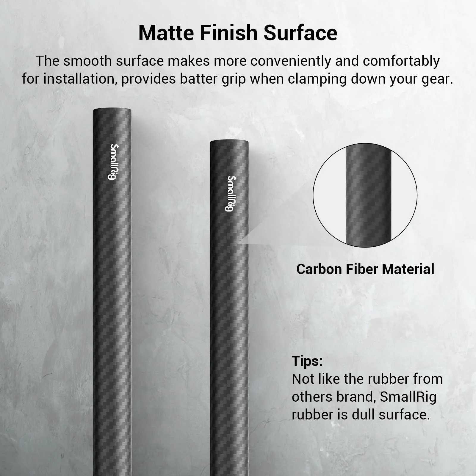 Smallrig 15mm haste de fibra de carbono-20cm 8 polegada (2 pces) 15mm haste para dslr câmera vídeo tiro acessório kit-870
