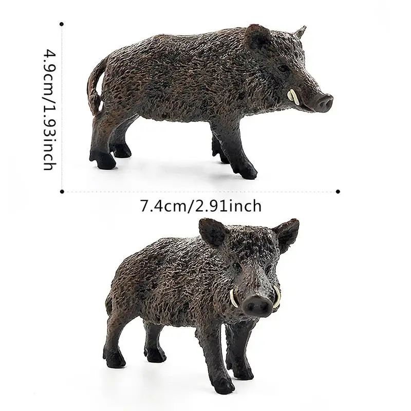 2.9 Cal dziki dziki Model z pcv kreskówka Model figurki dzieci dekoracja figurka zabawka w wieku przedszkolnym kolekcja sztuki prezent