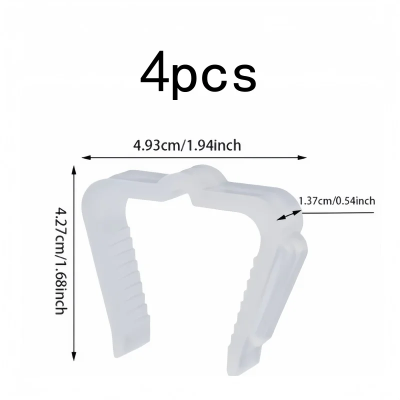 Sturdy White Outdoor Light Clips 4 pcs, Hold Christmas Lights on Eaves, Fences and Gutters, Easy Install