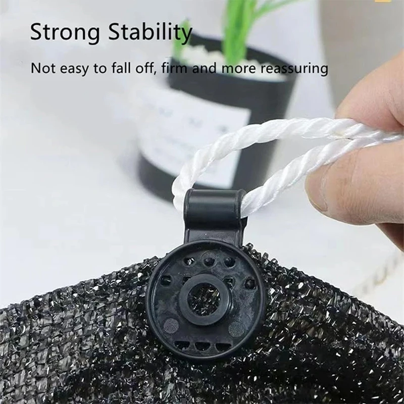 50-200PCS Heavy-duty Plastic Shade Cloth Clips Black Round Clamp Fixing Clips for Garden Greenhouse Patios Shade Net Fixing