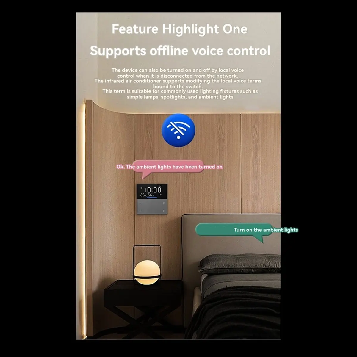 

Tuya Little Smart Spirit Voice Control Panel 2-Channel Switches 2-Channel Scene Zone-Based Control Wi-Fi 2.4G+Infrared