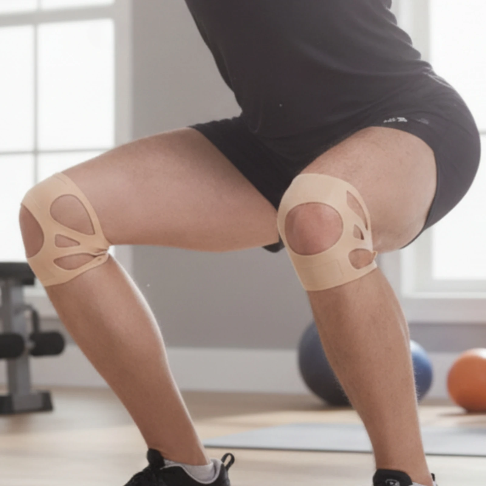 Silicone Knee Pads Flexible Knee Pads with Cutout Design Kneepad Openwork Supportive for Athletes, Basketball, Running