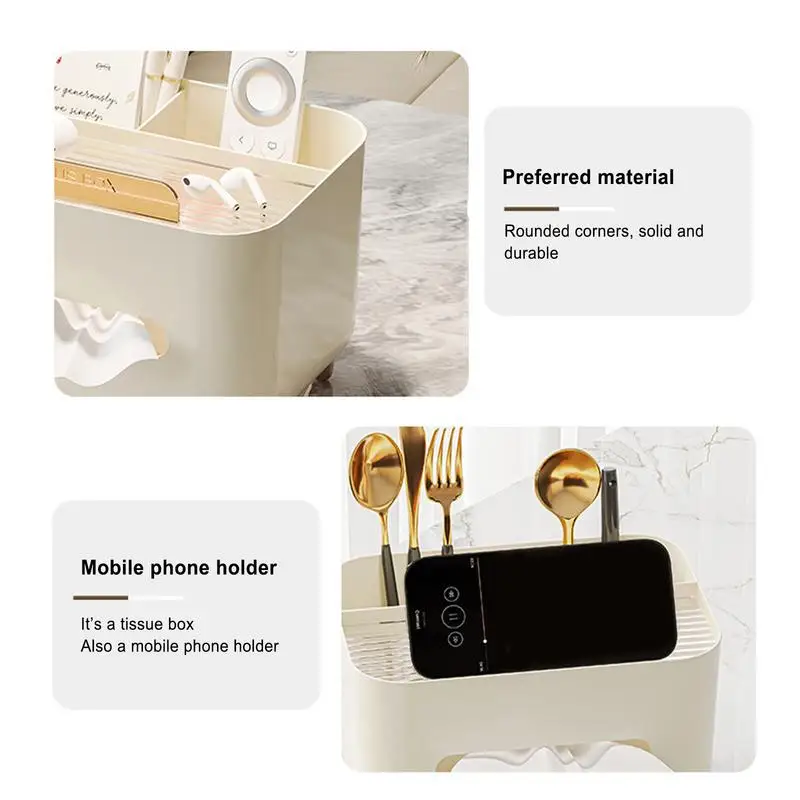 Nightstand Organizer for Bathroom Multi Functional Tissue Holders with Non Slip Base Durable Tissue Storage Box for room