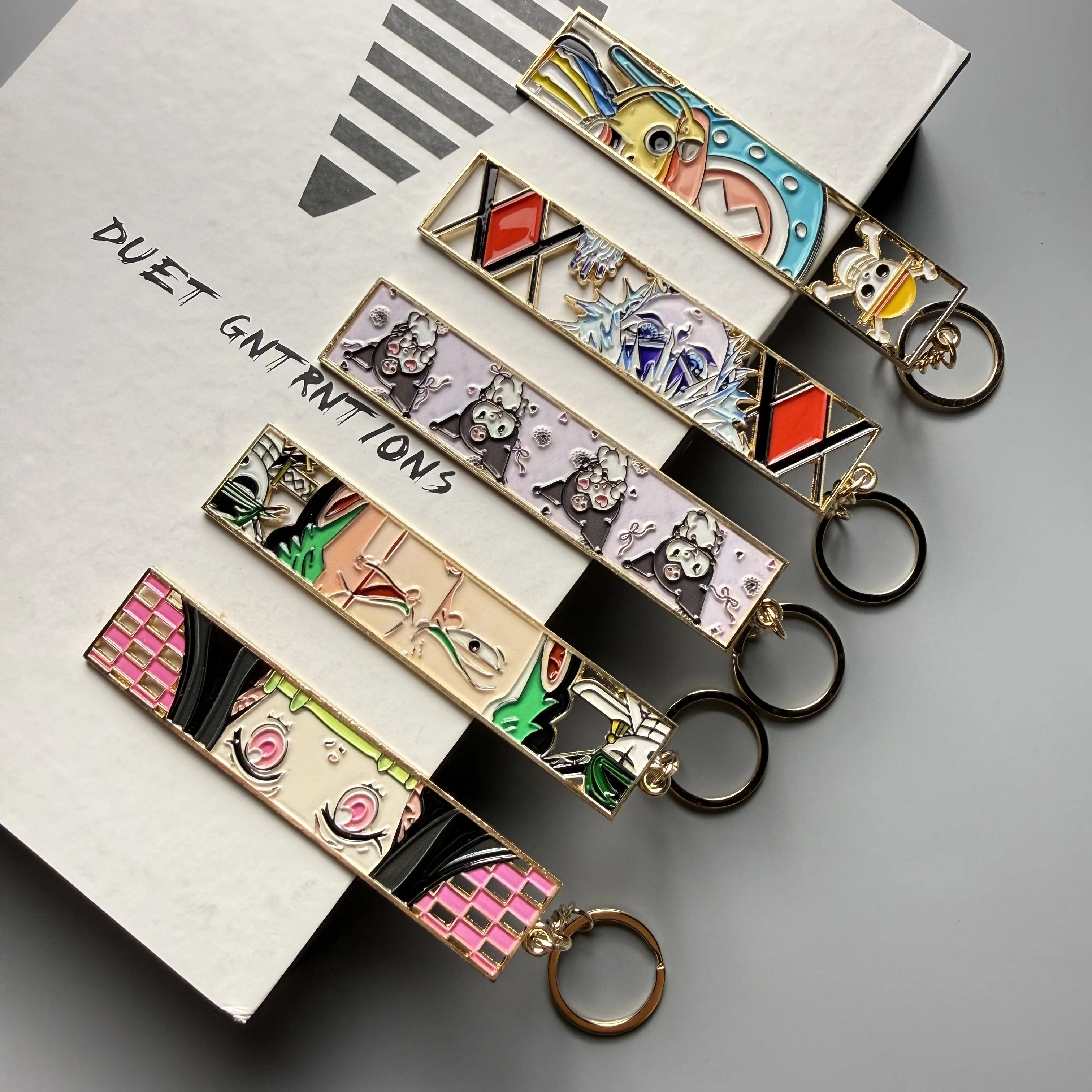 

Anime Metal Keychain Chains Key Tag for Bookmark Jewelry Accessory Key Ring Holder Gift Anime Fans Gifts