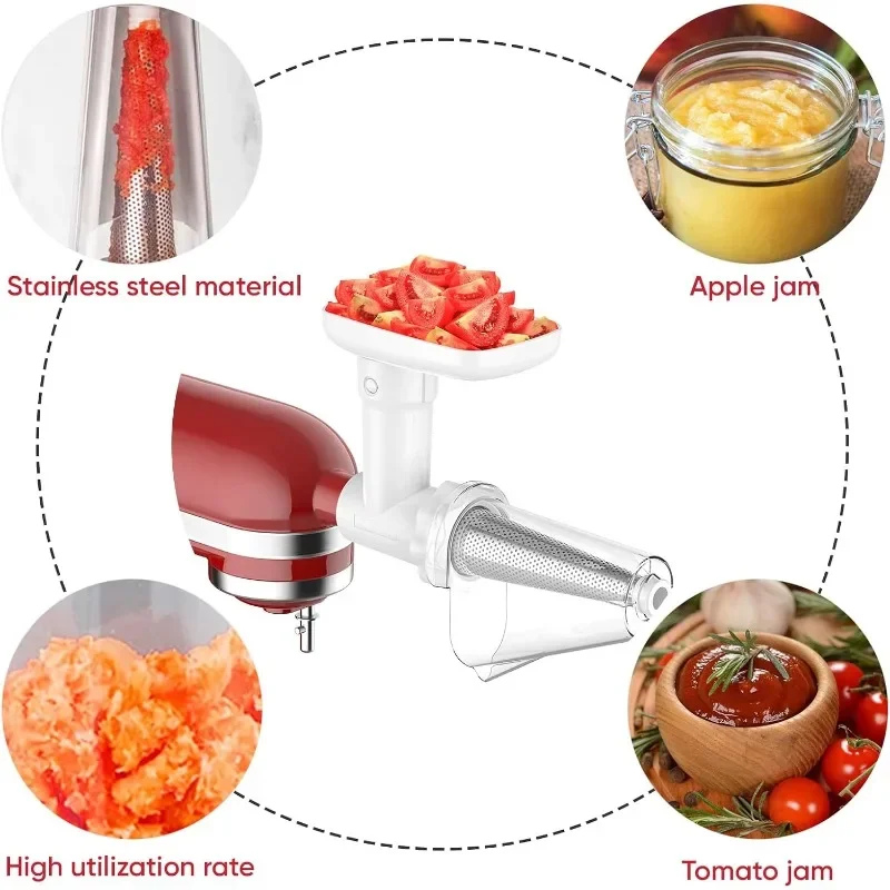 Fruit and Vegetable Strainer Attachment for Stand Mixer, Includes Food Grinder Attachment for Mixers