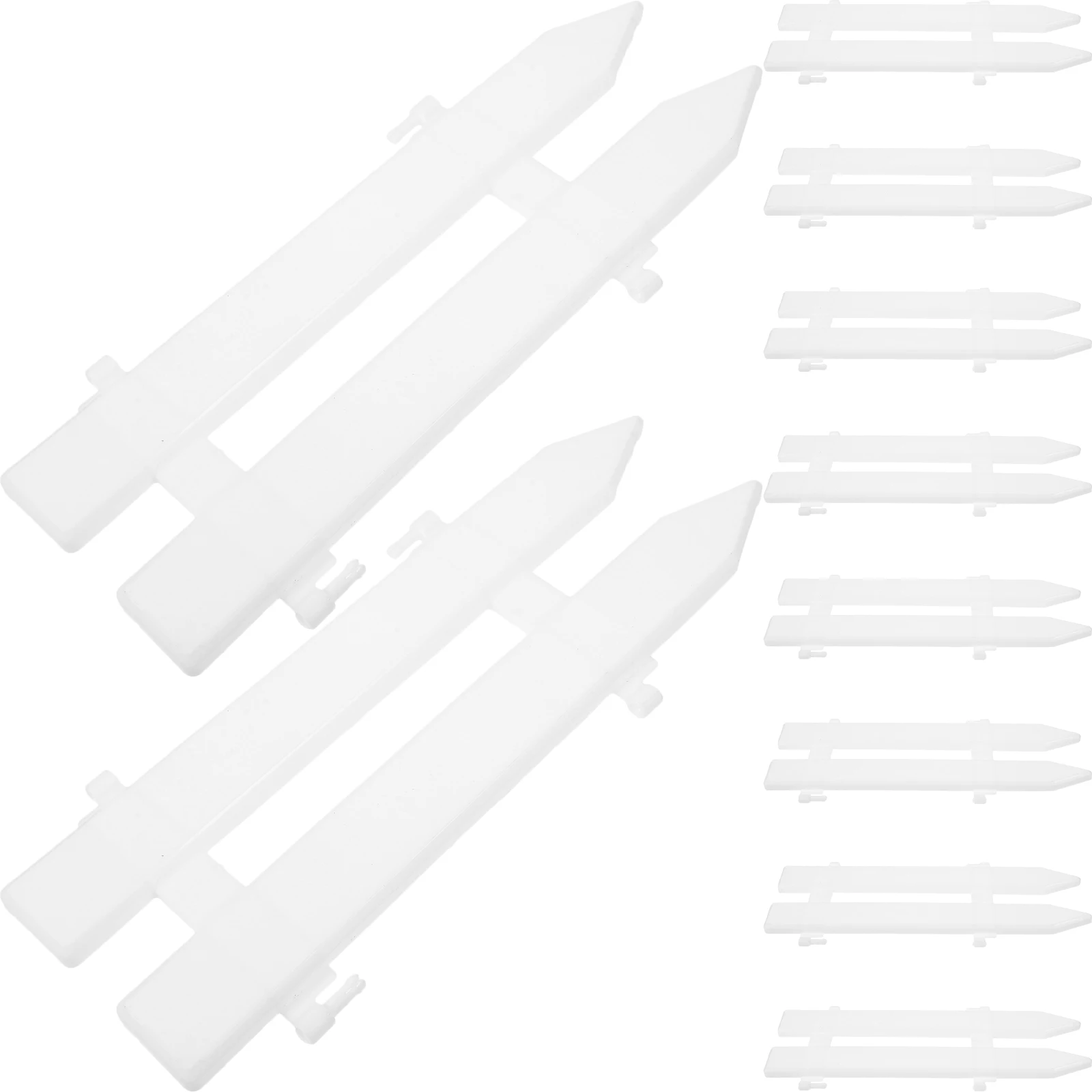 

10pcs White Plastic Fence Christmas Decoration Miniature Landscape Fencing Garden Border Edging Outdoor Tough Material Holiday