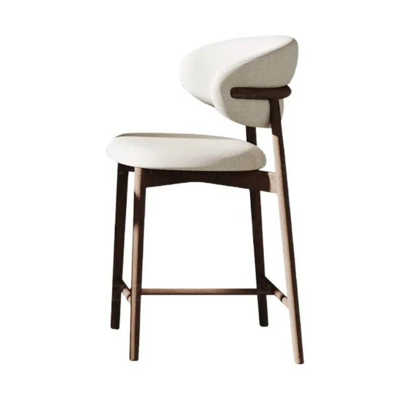 

#For Household Island Scandinavian high-end Italian dining chair Wabi Sandy wind solid wood high chair Minimalist bar Cafe Bar