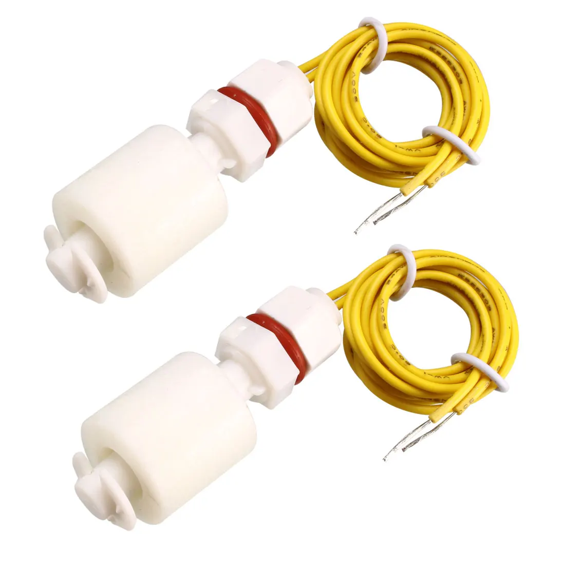 2pcs PP Float Switch M8 46mm Fish Tank Vertical Liquid Water Level Sensor Plastic White ZPC3508 Float Switch