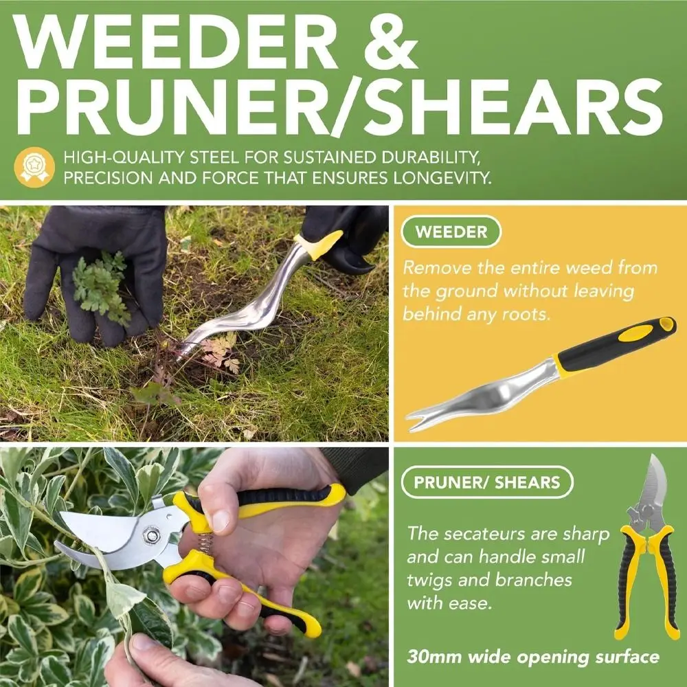 

Aluminum Alloy Gardening Tools Set Non-Slip Rust-Proof Planting Hand Tools Heavy Duty Weeder Garden Shovel Kit Indoor Farming