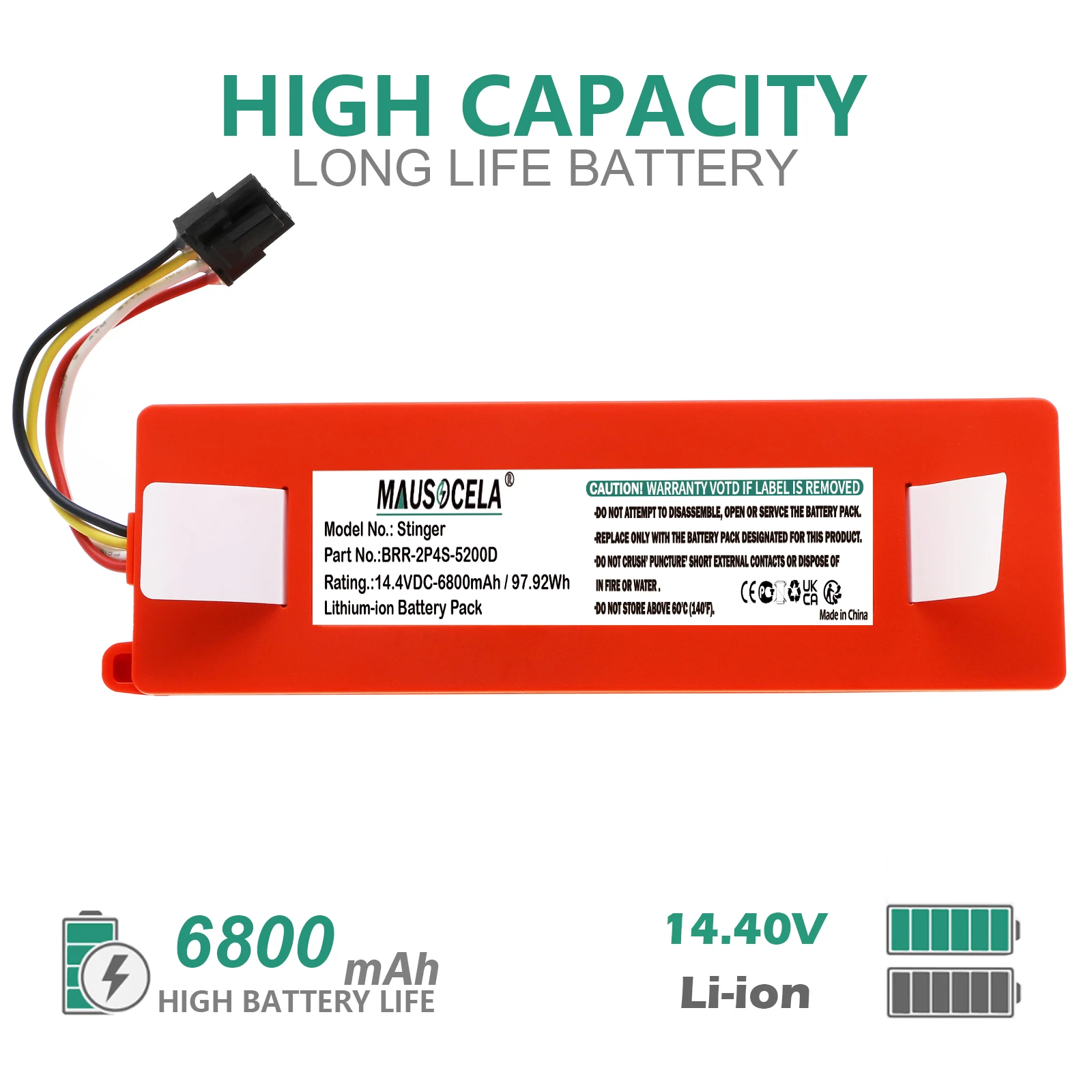 

Vacuum Battery For Roborock:400-900-1755,BJSTS0002-2016,BRR-1P4S-2600S,BRR-2P4S-5200D,T7S,T7S Plus,G10,G10S,G10S Pro,S50,T61RR