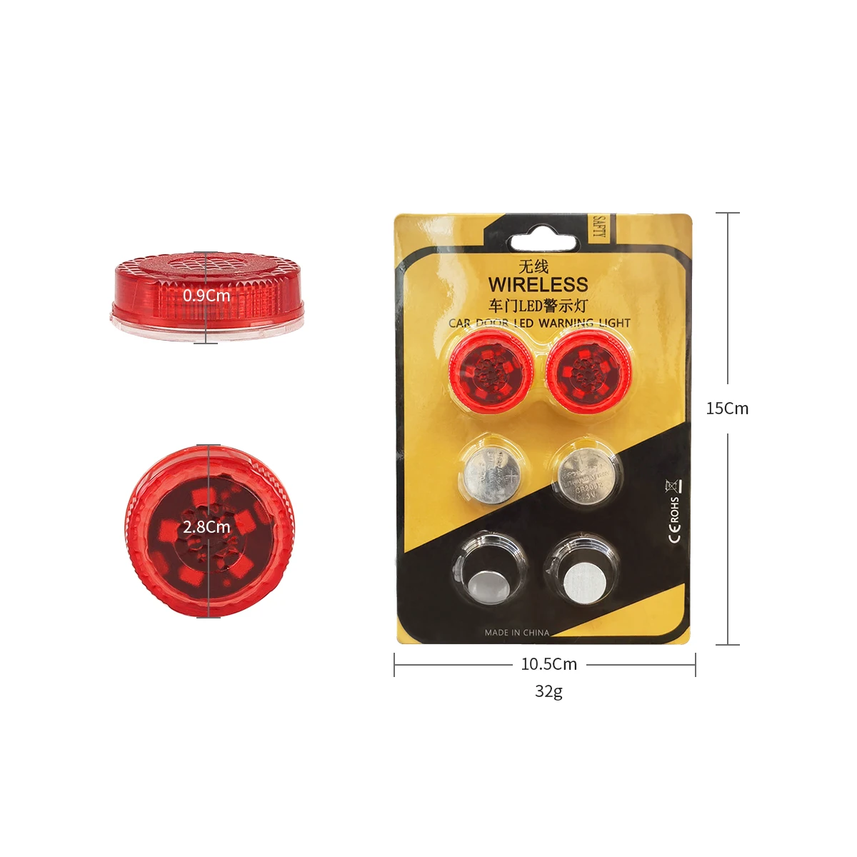 مصابيح إضاءة للسيارة مضادة للتصادم ، فتح باب ، تحذير أمان ، ضوء فلاش ، مصابيح ستروب حمراء ، مصباح إنذار لاسلكي ، مصباح إشارة ، 2 ~