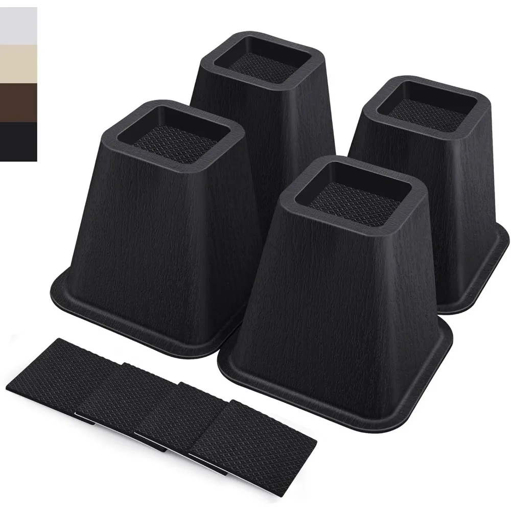 

6 Inch Heavy Duty Bed Risers, Furniture Risers for Desk, Chair, Table or Sofa, Couch Lift Risers, Supports up to 2200 lbs per Le