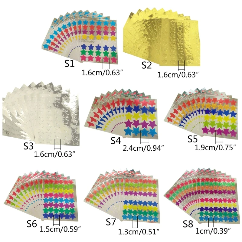 10 แผ่นสติกเกอร์รางวัล Star Designs สำหรับเด็กสร้างแรงบันดาลใจสติกเกอร์ป้ายโลหะสำหรับห้องเรียน,เกมกีฬากลางแจ้ง