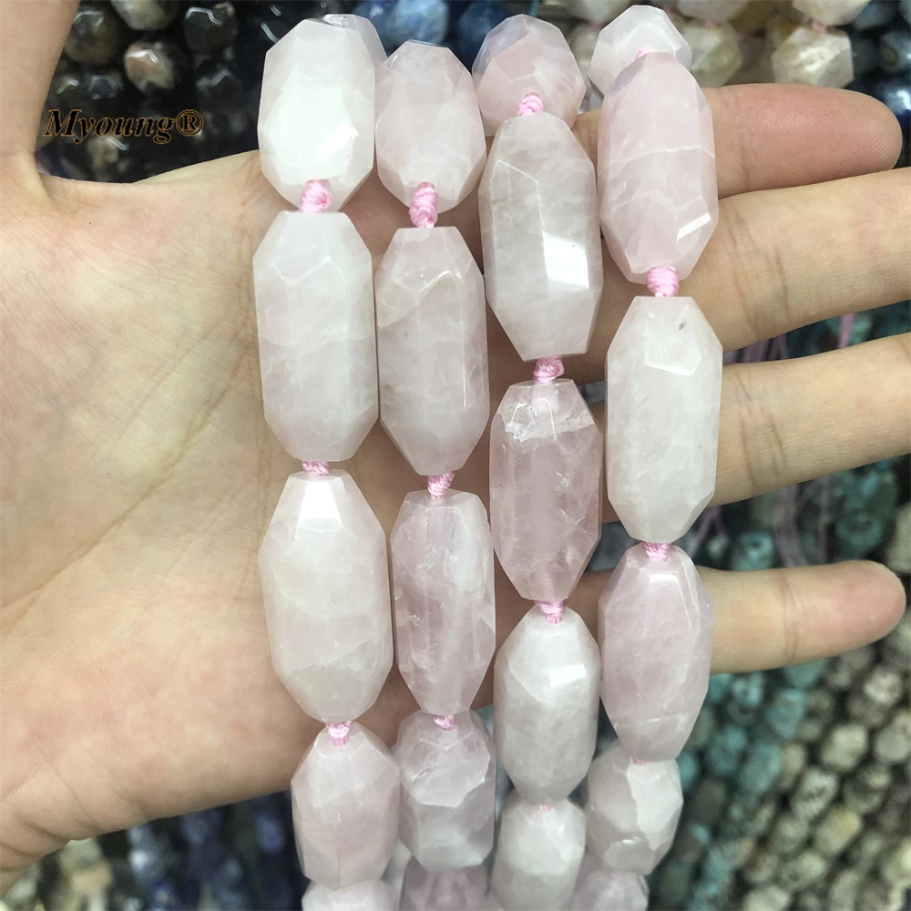 15x32mm Large Natural Rose Quartzs Crystal Cutting Nugget Pendant Beads For DIY Jewelry Making MY220764