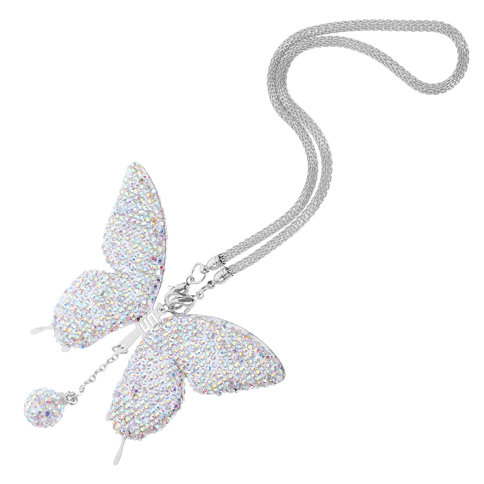 

Butterfly Pendant Hanging Ornament Rear View Mirror Accessories Rhinestone Decor For Rear View Mirror Home Auto Decoration