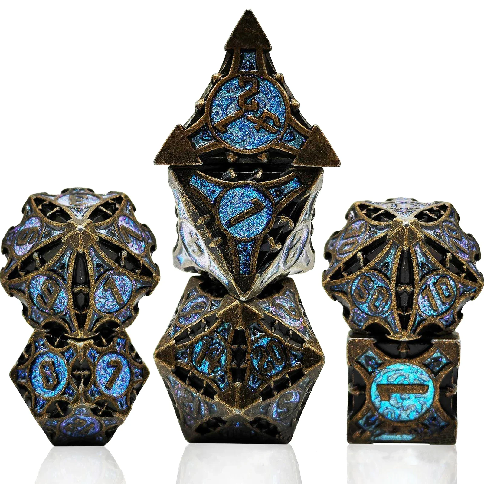 7PCs Metal For Dnd Dice OCO Polyhedral D&D DND Dungeons And  For Dragons Role Playing Game MTG Rpg Rol Pathfinder Board Games