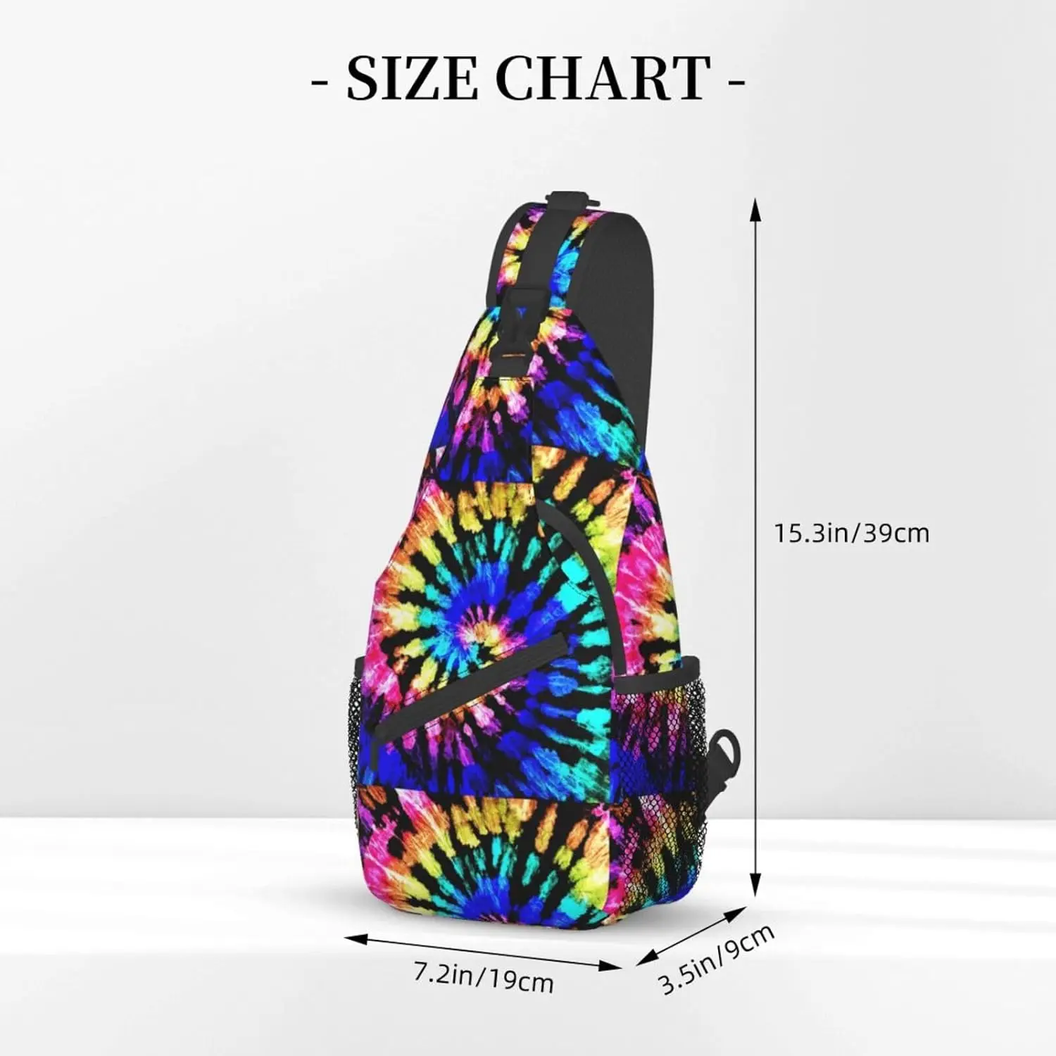 Exotic Tribe Tie Dye Style Stylish Oblique Chest Pack, Leisure Backpack, Small Satchel, For Travel, Work, Daily Travel