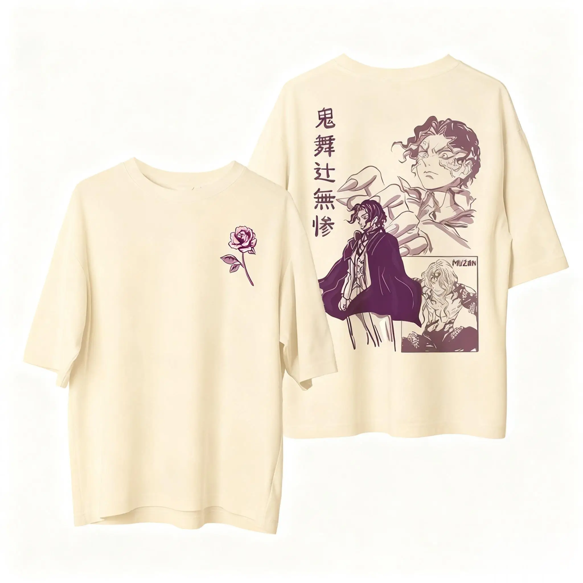 Dämon Slayer Muzan Grafik T Shirt Männer Frauen Übergroße Baumwolle T 2026 Sommer Neue Anime Übergroßen Casual Streetwear Vintage Tops