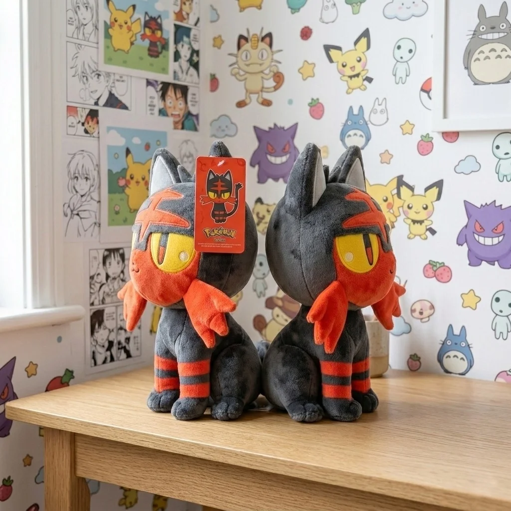 Juguetes de peluche de Pokémon de 21cm, muñeco de peluche Litten, colección de hobbies de Anime, decoración del hogar, juguetes para niños, muñecos bonitos, regalos de cumpleaños