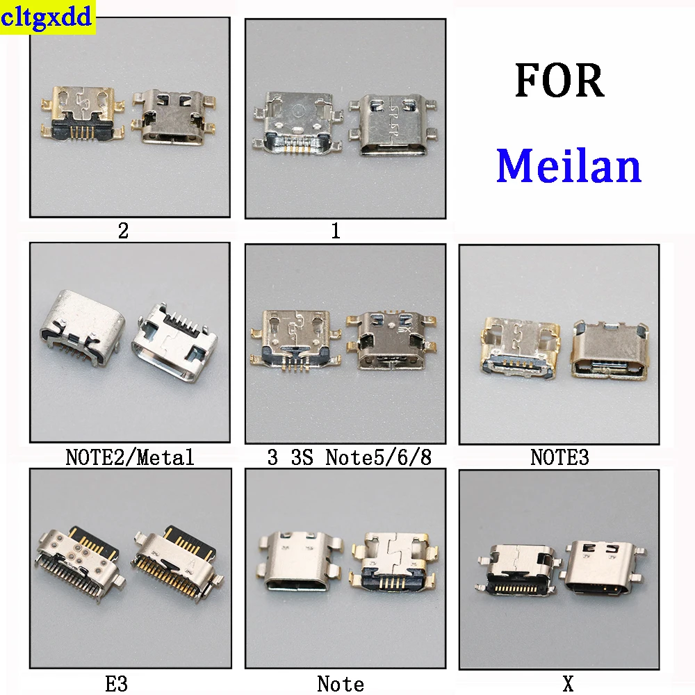 cltgxdd 5piece Micro USB connector FOR Meizu Meilan 1 2 3 E3 X Metal Note2 Note3 Note5 Note6 Note8socket charging port plug