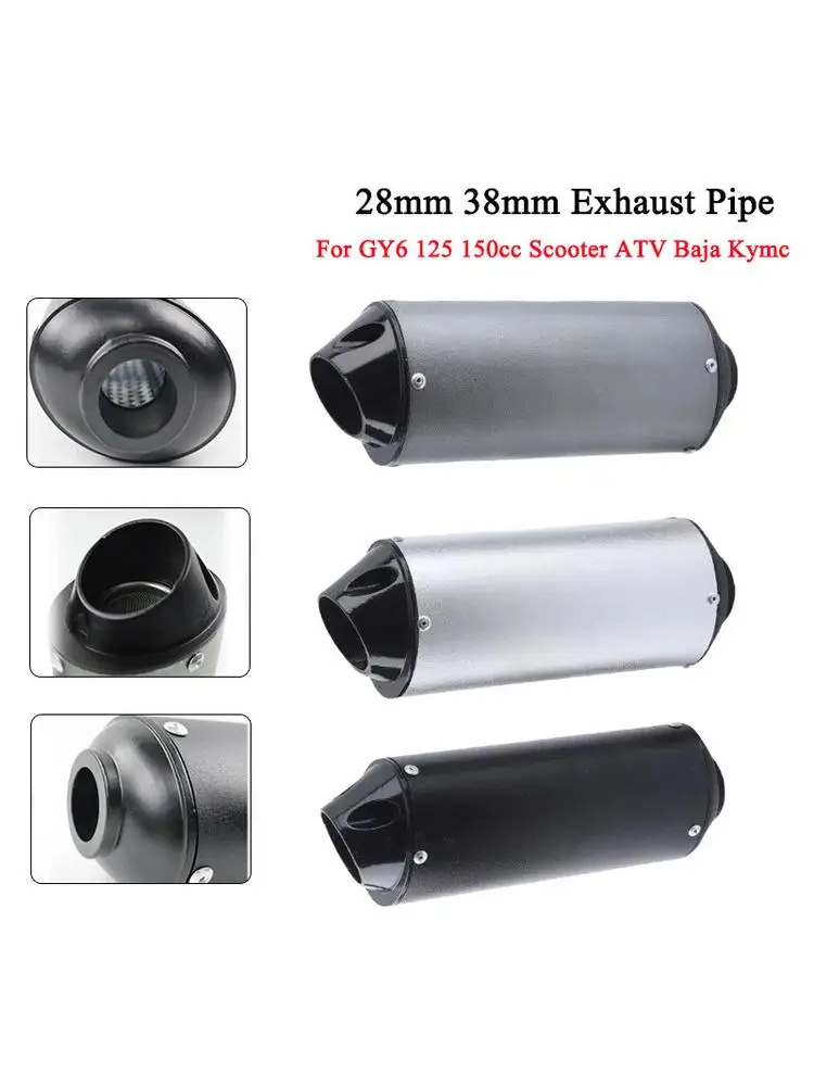 AliExpress NONE 28 mm or 38 MM Motorcycle Exhaust Muffler Pipe Kit Exhaust Racing Pipe For 50Cc 110Cc 125Cc Dirt Pit Bike ATV For Honda
