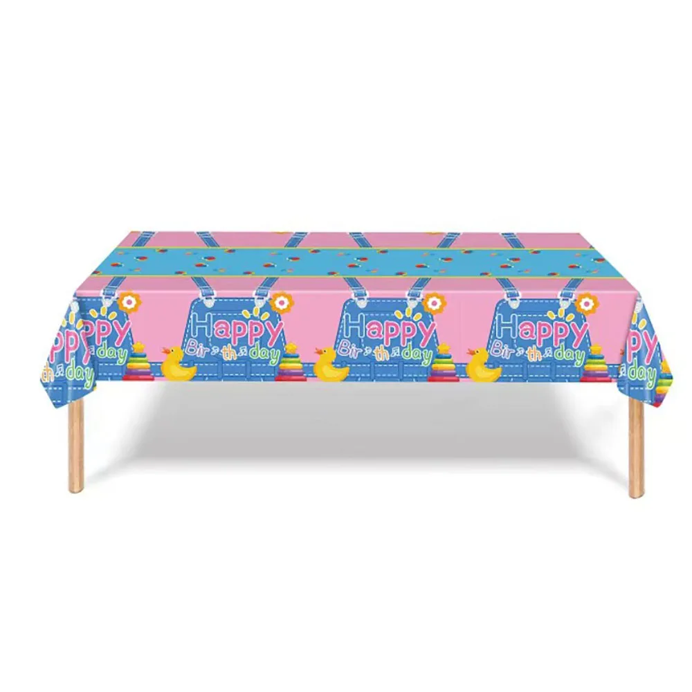 

New Strap pants birthday party tablecloth early education children's party desktop supplies baby bathroom decoration