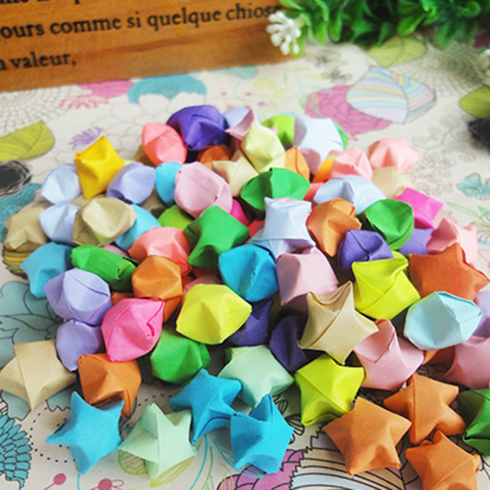 Hand-made 3D Wish Stars Multifunctional Paper Stars Party Favor Present For Boyfriend Girlfriend