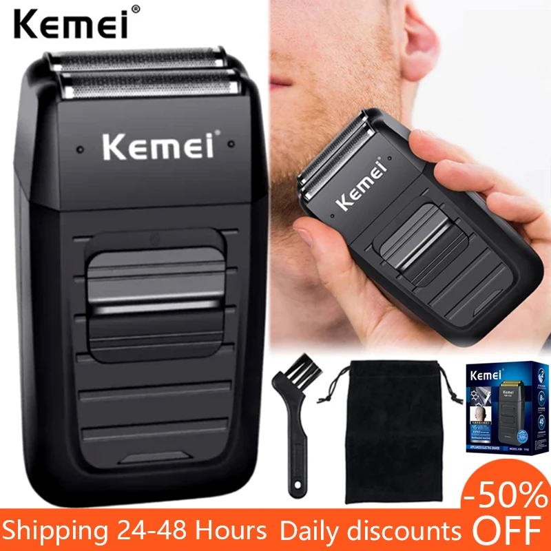 Kemei Men\'s Shaver Electric Beard Trimmer Hair Trimmer Rechargeable Professional Electric Beard Razor USB Shaving Machine