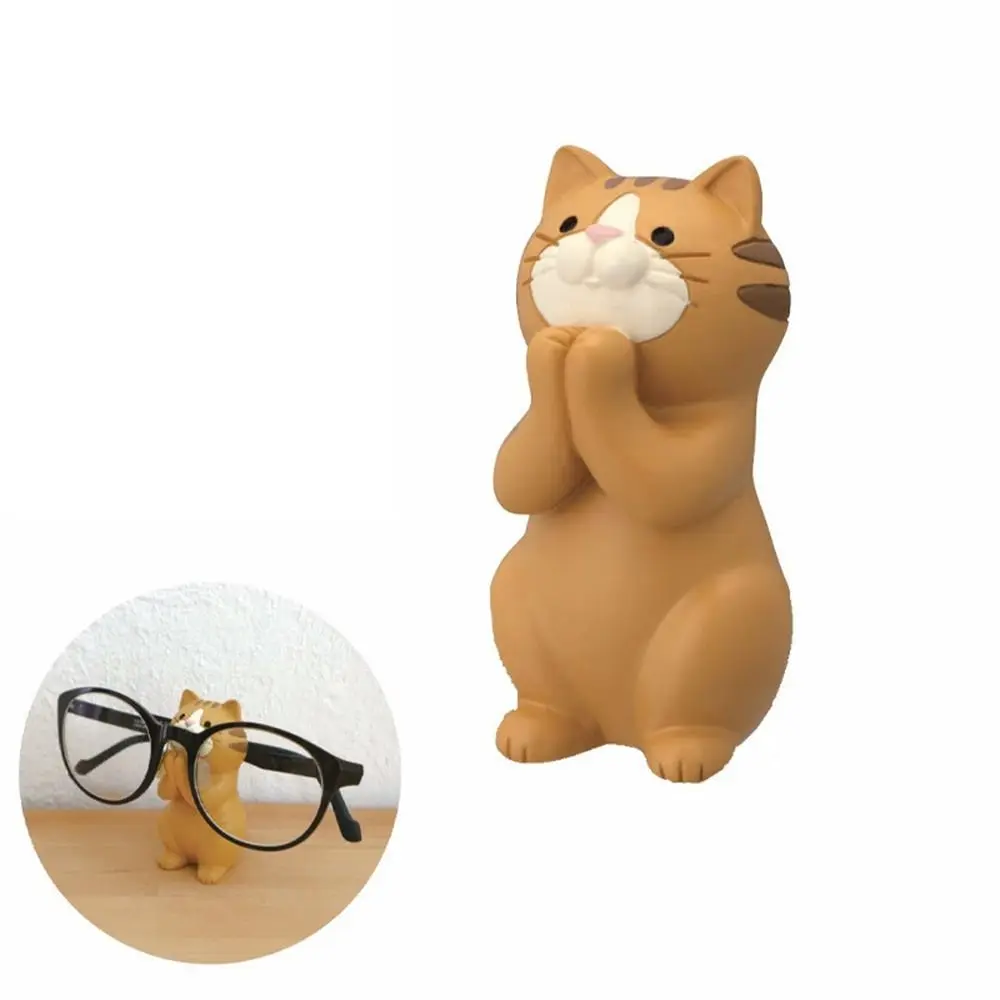 

Resin Craft Cat Phone Holder Cat Support Desktop Stand Glasses Mobile Phone Pen Holder Cartoon Animal Multi-functional