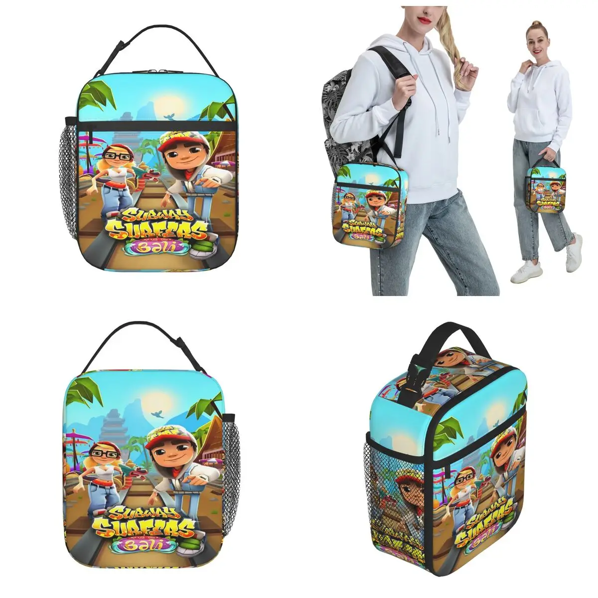 Subway Surfers Funny Game Thermal Insulated Lunch Bags for Travel Portable Food Bag Cooler Thermal Lunch Boxes