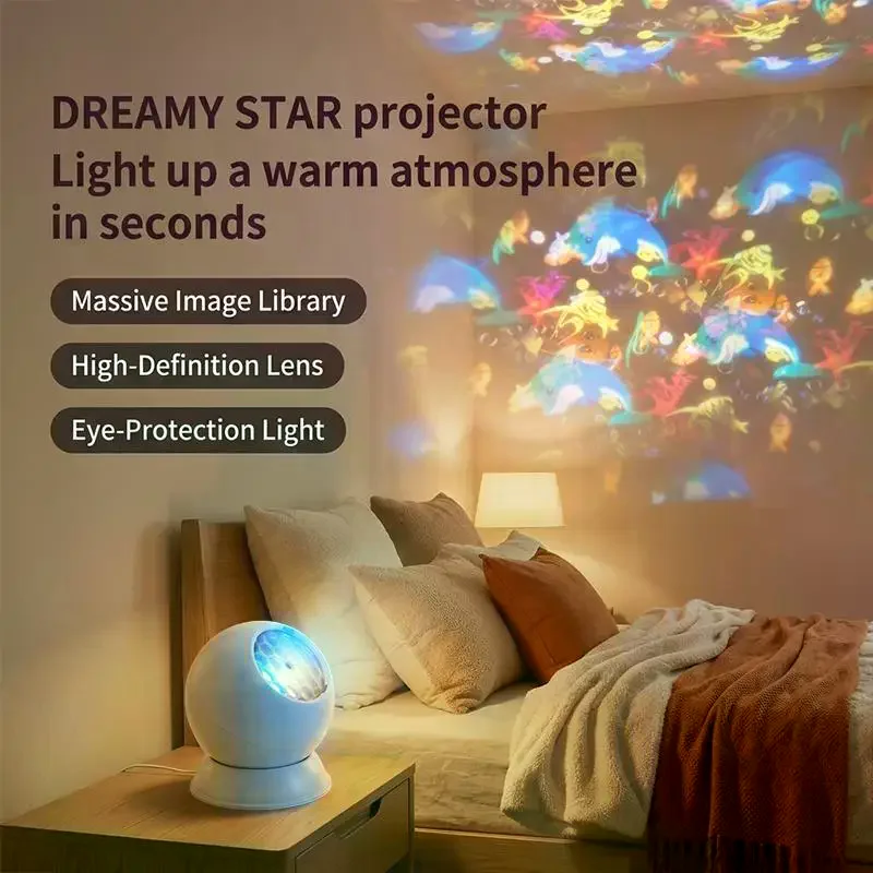 Multifunctional Projection Lamp With Vast Dreamy Patterns And Eye Protection Light For Kids Bedroom Nursery Bedside Night Use view 3