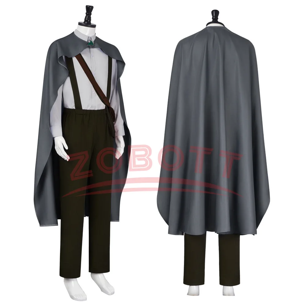 

Samwise Gamgee Cosplay Costume Hobbit Dwarfs Gray Cape Outfits Lorded Rings Men Overalls Suspenders Pants Cloak Halloween Outfit