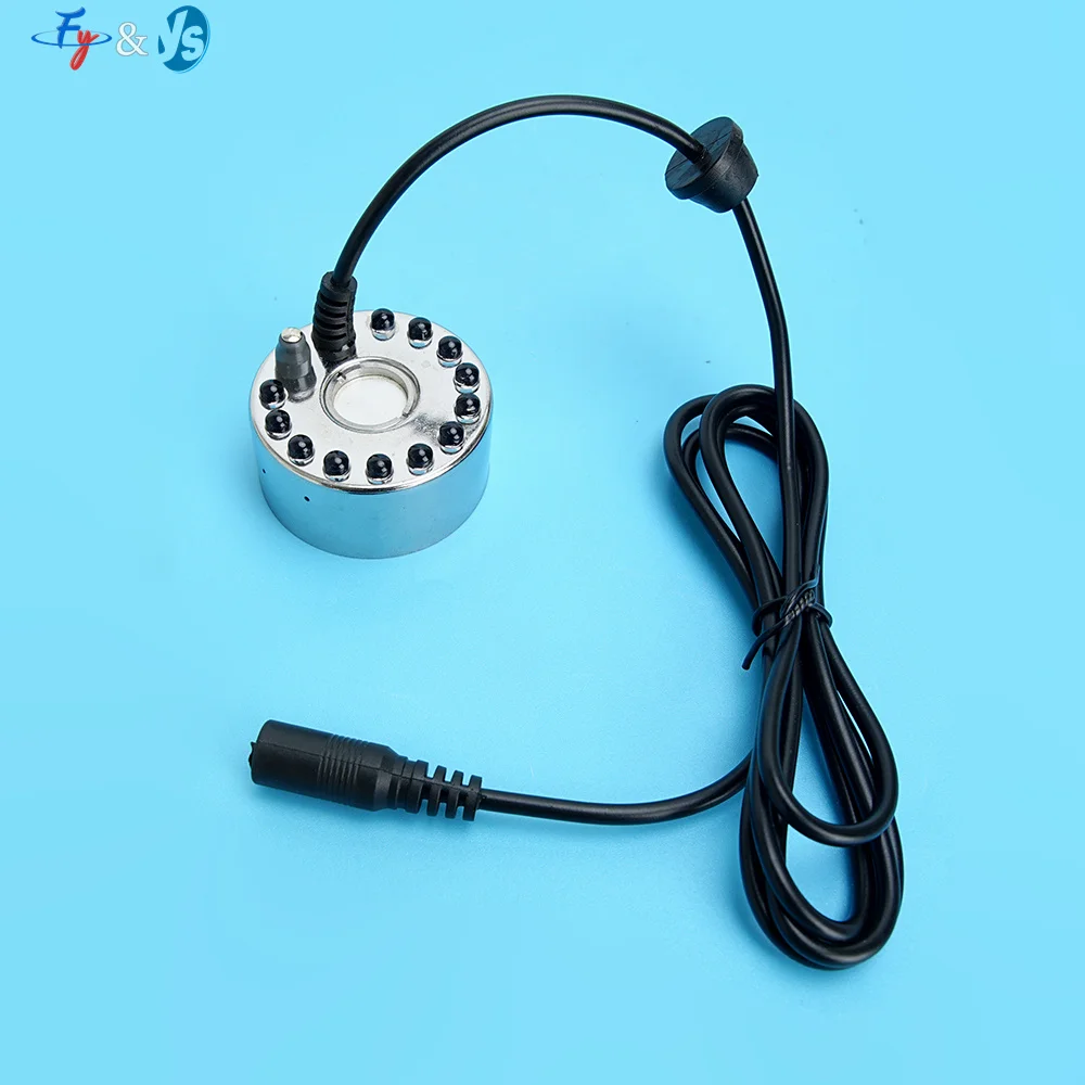 12V Ultrasonic Mist Maker Fogger With LED Light Stainless Steel Water Fog Atomizer For Fountain Aquarium Humidifier