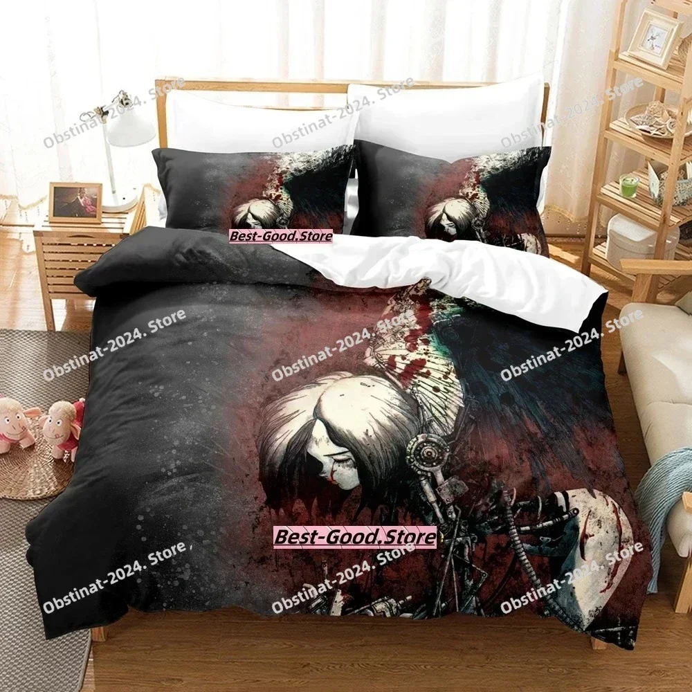 Battle Angel Alita 3D Printing Comforter Bedding Set,Duvet Cover Bed Set Quilt Cover Pillowcase,King Queen Size Bedding Set Kid