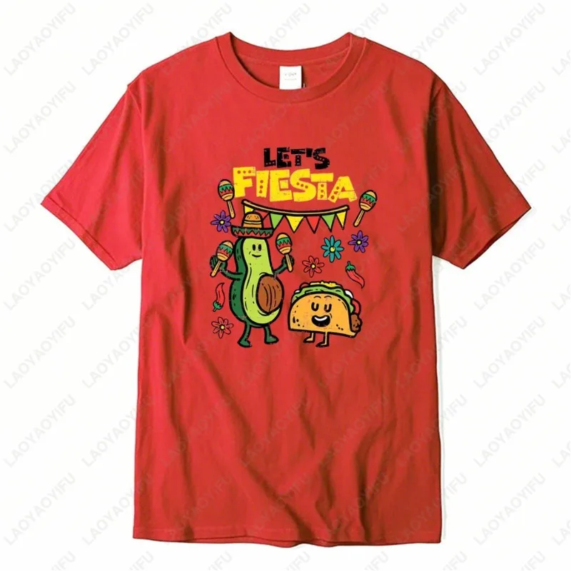 

Let's Fiesta Shirt Funny Cinco De Mayo Tees Mexican Fiesta Party Sombrero Maracas Festival Shirt Dancing Taco Avocado Cute Tops