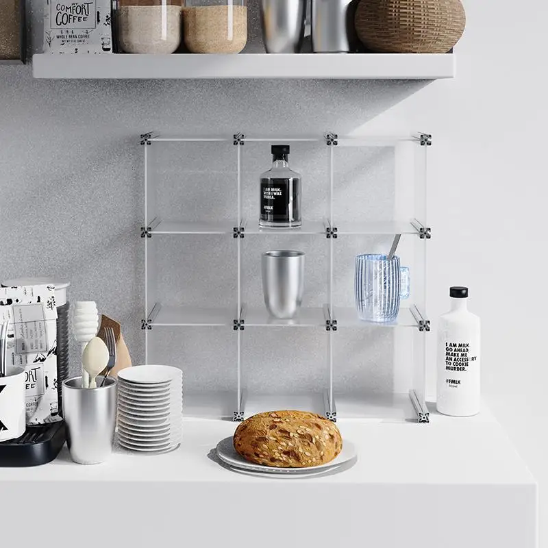 

Acrylic water cup rack, desktop grid cup holder, cosmetic figure rack, storage rack.