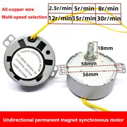 Remote control wall fan Floor fan Table fan oscillating synchronous motor 220V motor 2.5/5/8/12/30 RPM