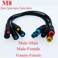 1Pcs M8 2 3 4 5 6 Pin Electric Bicycle Butt Joint Plug Waterproof for Ebike Display Cable Female Male Optional Connector 20CM