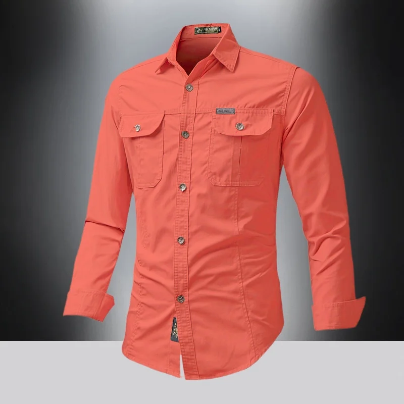 

Свободный крой из чистого хлопка Long Sve Work irt, мужской весенний размер 2022, большой размер Utili irt, теплый тонкий Sle Seven Sve, длина