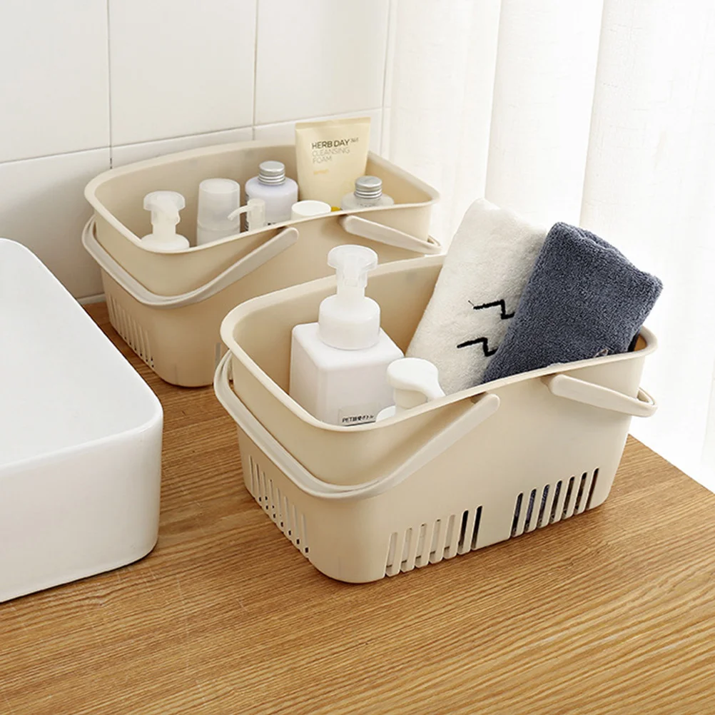 

Bathroom Basket Storage Container PP Multi-Function Sundries Organizer Portable Toiletries Holder Toiletries Basket
