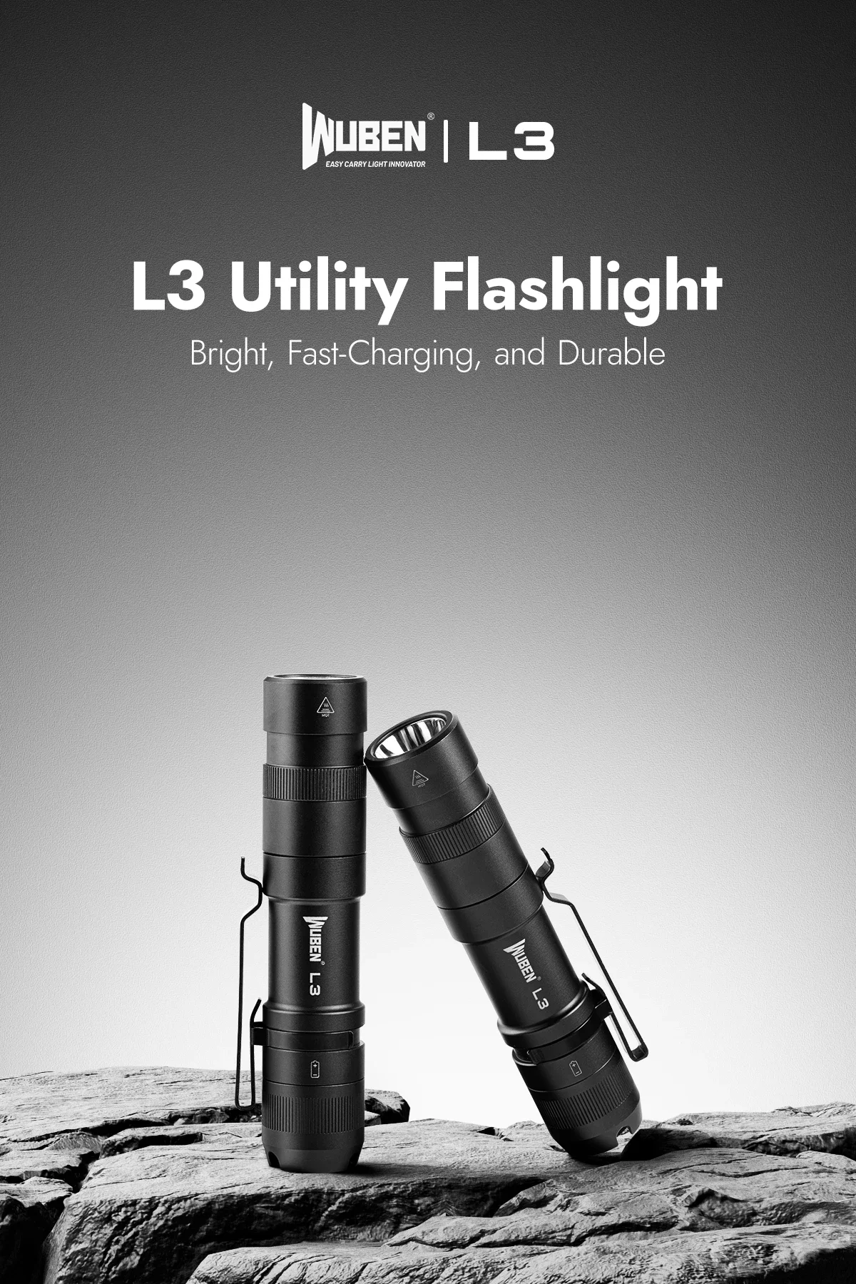 WUBEN L3 EDC-Taschenlampe, 3000 Lumen, ultrahelle, wiederaufladbare, wasserdichte Troch mit 21700-Akku, mobile Powerbank-Funktionen – Detail 1