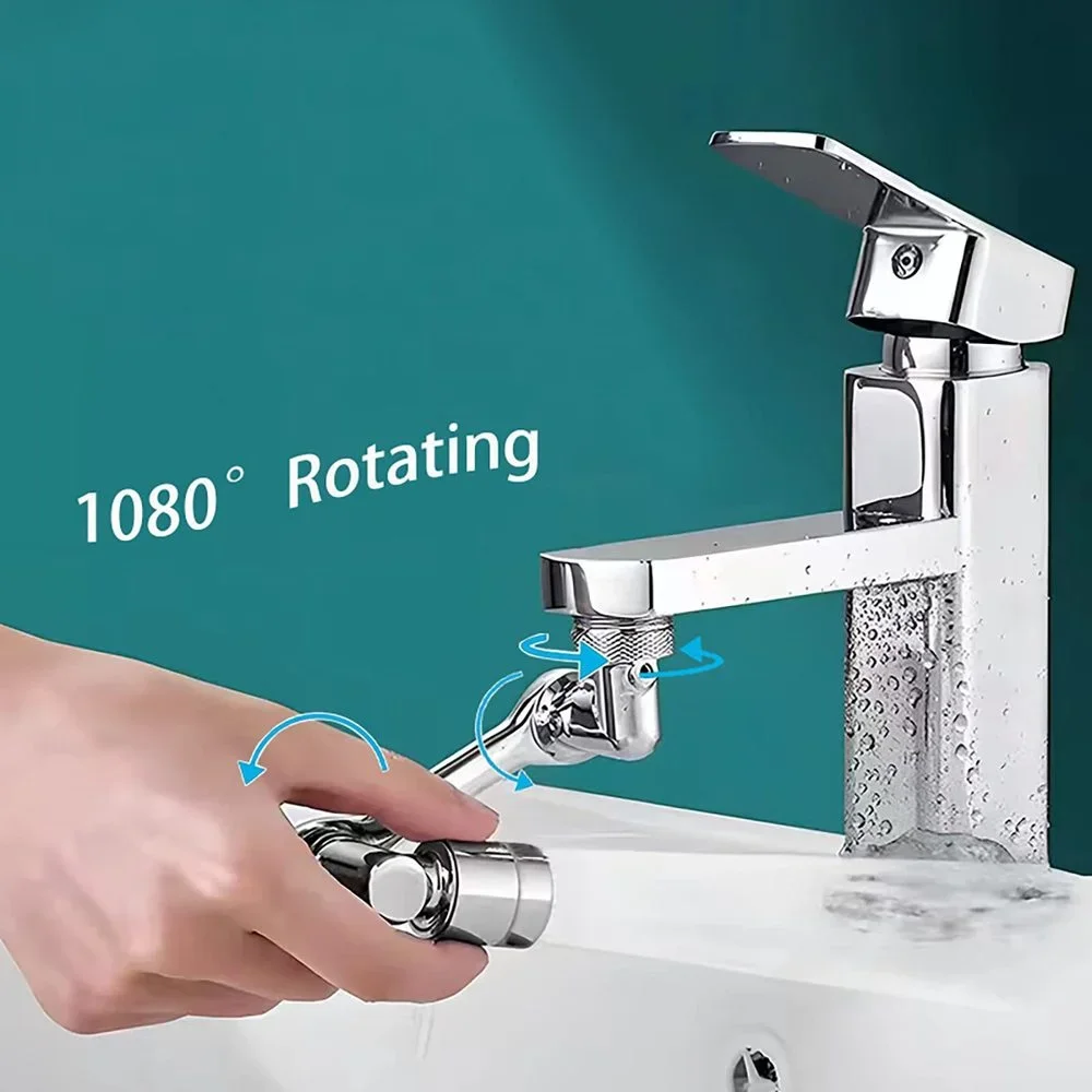 Testa dello spruzzatore del rubinetto di rotazione di 1080 ° braccio del Robot universale ugello dell'aeratore del rubinetto di estensione del gorgogliatore per la cucina del lavabo antispruzzo